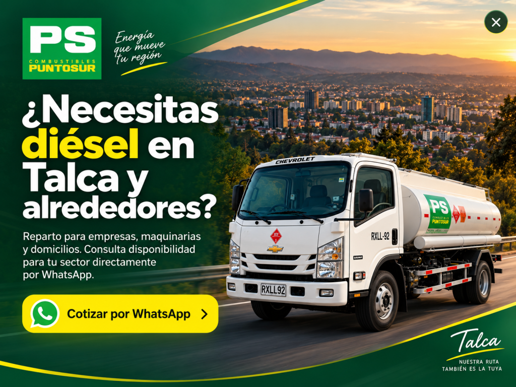 Reparto de diésel de Combustibles Punto Sur en Talca